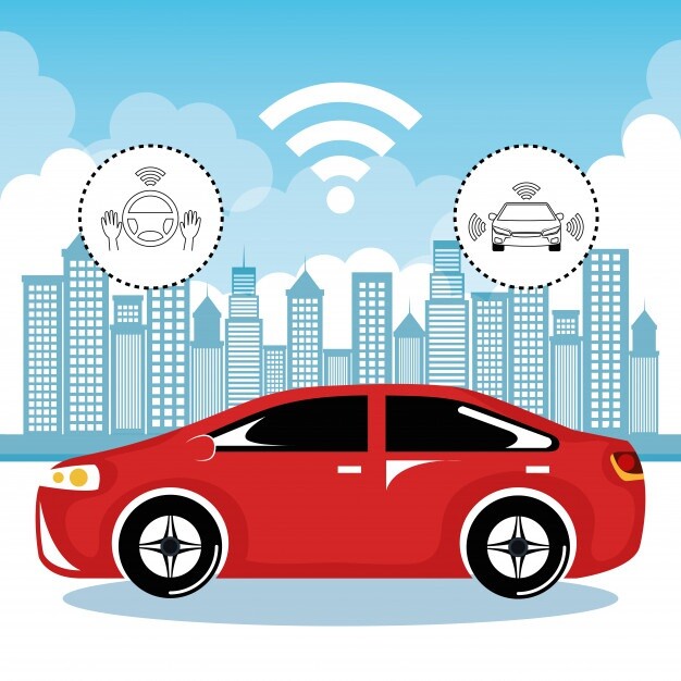 Autonomous cars and wireless communication system city background 24877 2808