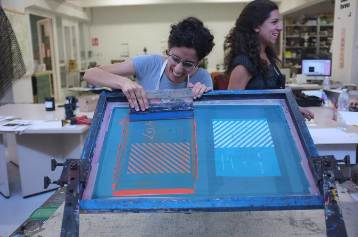 Printclubtorino serigrafia TAL workshop telaio