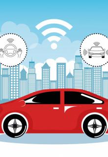 Autonomous cars and wireless communication system city background 24877 2808